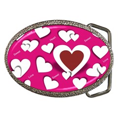 Valentine Hearts  Belt Buckle (oval)