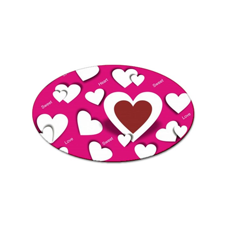 Valentine Hearts  Sticker 100 Pack (Oval)