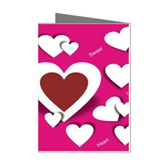 Valentine Hearts  Mini Greeting Card (8 Pack)