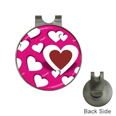 Valentine Hearts  Hat Clip With Golf Ball Marker