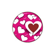 Valentine Hearts  Golf Ball Marker (for Hat Clip)