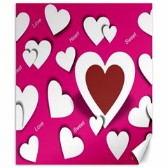 Valentine Hearts  Canvas 8  X 10  (unframed) by Colorfulart23