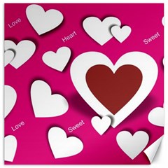 Valentine Hearts  Canvas 12  X 12  (unframed)