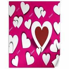 Valentine Hearts  Canvas 12  X 16  (unframed)