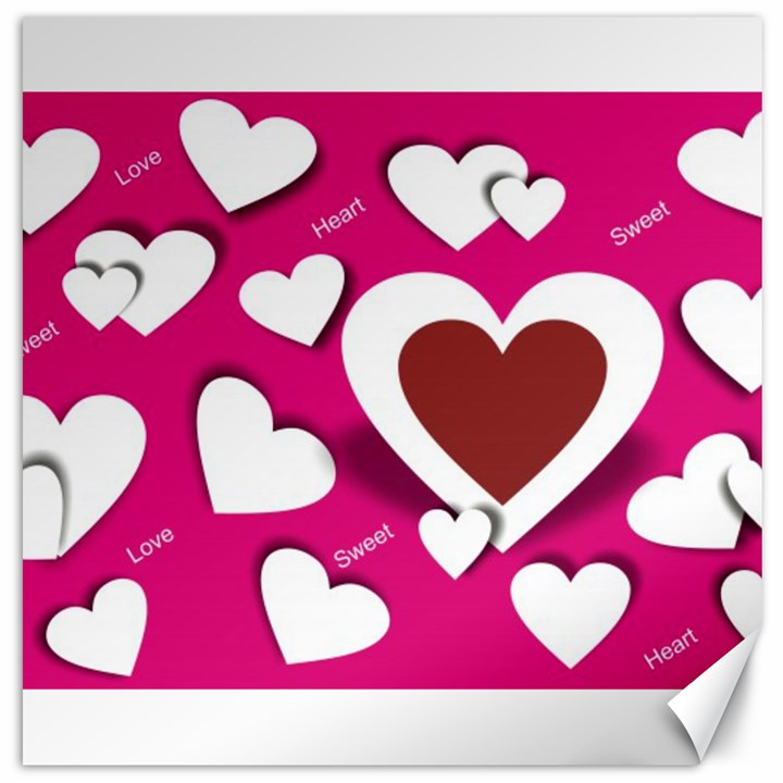 Valentine Hearts  Canvas 20  x 20  (Unframed)