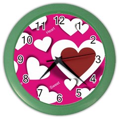 Valentine Hearts  Wall Clock (color)