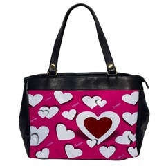 Valentine Hearts  Oversize Office Handbag (one Side) by Colorfulart23