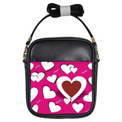 Valentine Hearts  Girl s Sling Bag by Colorfulart23