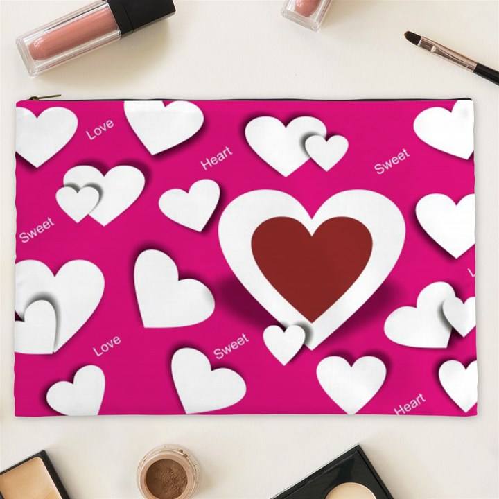 Valentine Hearts  Cosmetic Bag (XXL)