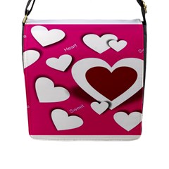 Valentine Hearts  Flap Closure Messenger Bag (large)