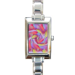 Colored Swirls Rectangular Italian Charm Watch