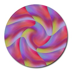 Colored Swirls 8  Mouse Pad (round) by Colorfulart23