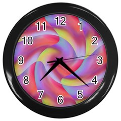 Colored Swirls Wall Clock (black)