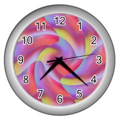 Colored Swirls Wall Clock (silver)