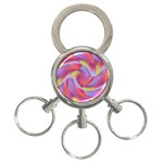 Colored Swirls 3-Ring Key Chain Front