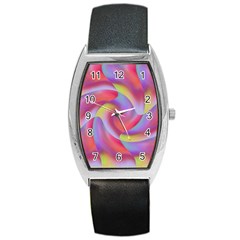 Colored Swirls Tonneau Leather Watch