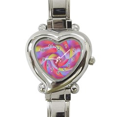 Colored Swirls Heart Italian Charm Watch 