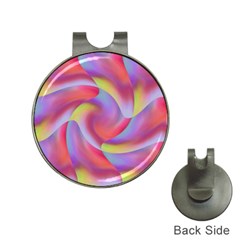 Colored Swirls Hat Clip With Golf Ball Marker