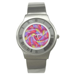 Colored Swirls Stainless Steel Watch (slim)