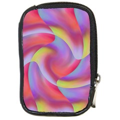 Colored Swirls Compact Camera Leather Case