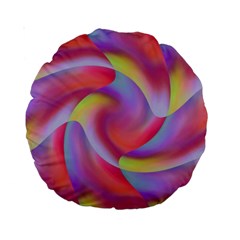 Colored Swirls 15  Premium Round Cushion  by Colorfulart23