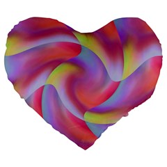 Colored Swirls 19  Premium Heart Shape Cushion