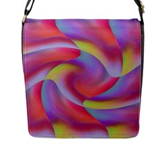 Colored Swirls Flap Closure Messenger Bag (large)