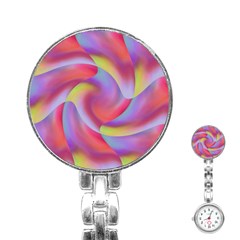 Colored Swirls Stainless Steel Nurses Watch