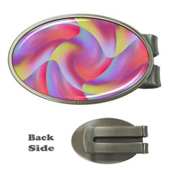 Colored Swirls Money Clip (oval)