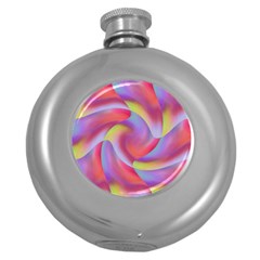 Colored Swirls Hip Flask (round)