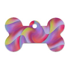 Colored Swirls Dog Tag Bone (two Sided)