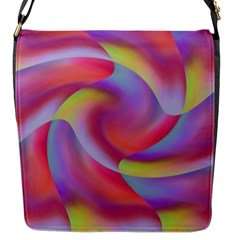 Colored Swirls Flap Closure Messenger Bag (small)