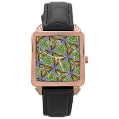 Elegant Retro Art Rose Gold Leather Watch 