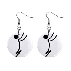 Cowcow Football Black Mini Button Earrings