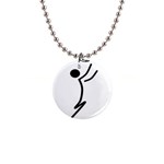 Cowcow Football Black Button Necklace Front