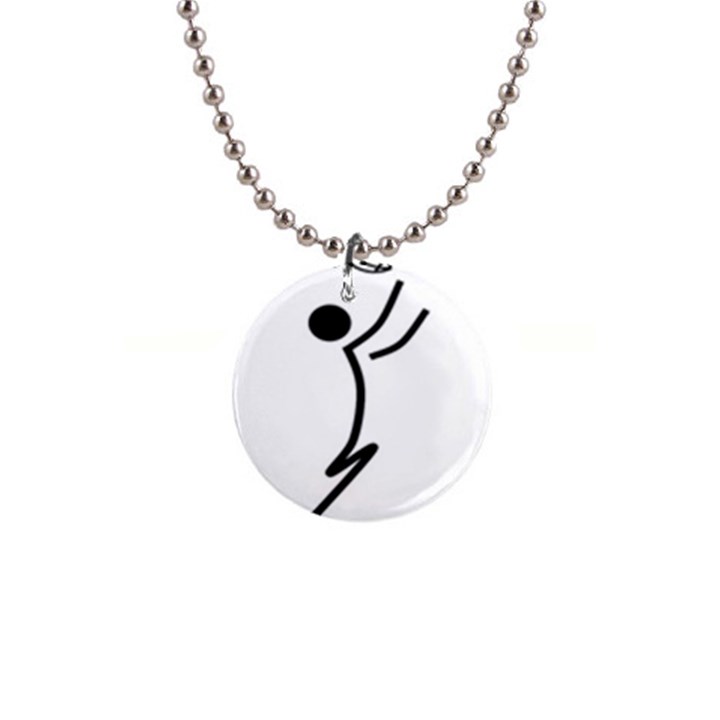 Cowcow Football Black Button Necklace