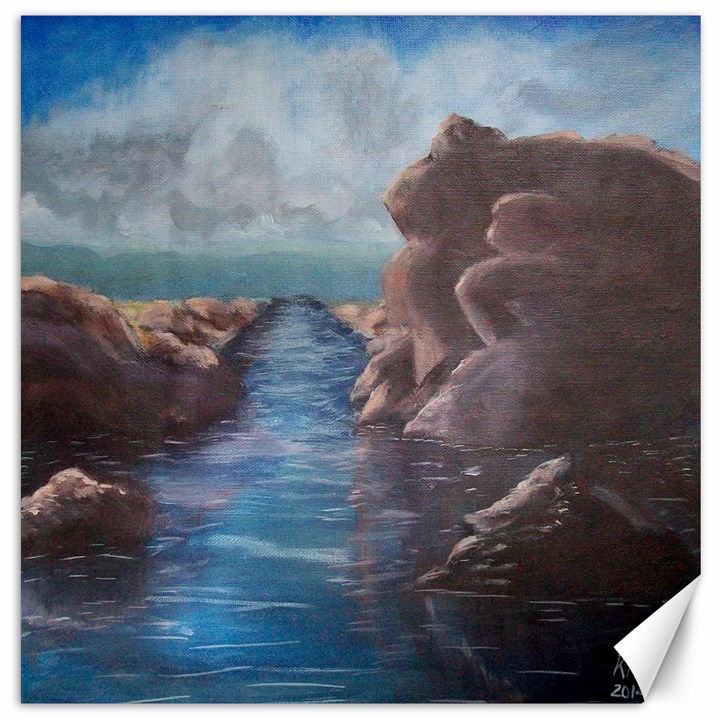 River Scene  Canvas 16  x 16  (Unframed)