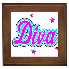  Pink Diva Framed Ceramic Tile