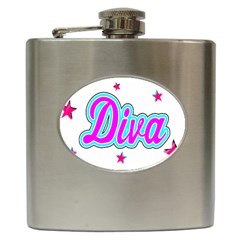  Pink Diva Hip Flask by Colorfulart23