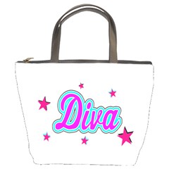  Pink Diva Bucket Handbag by Colorfulart23