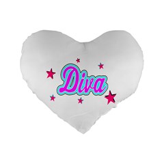  Pink Diva 16  Premium Heart Shape Cushion 