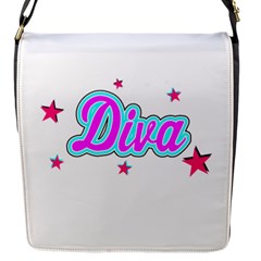  Pink Diva Flap Closure Messenger Bag (small)