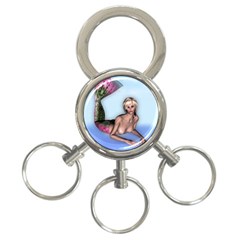 Mermaid On The Beach 3-ring Key Chain by goldenjackal