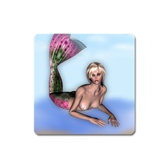 Mermaid On The Beach Magnet (square) by goldenjackal