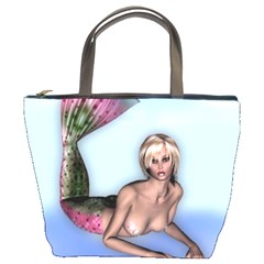 Mermaid On The Beach Bucket Handbag by goldenjackal