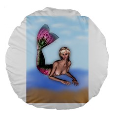 Mermaid On The Beach 18  Premium Round Cushion  by goldenjackal