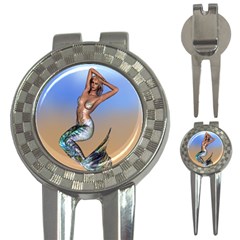 Sexy Mermaid On Beach Golf Pitchfork & Ball Marker by goldenjackal