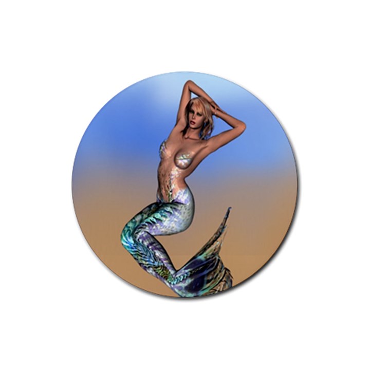 Sexy Mermaid On Beach Drink Coaster (Round)