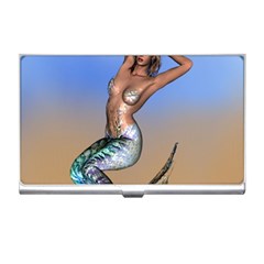 Sexy Mermaid On Beach Business Card Holder by goldenjackal