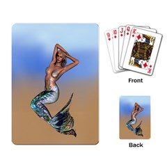 Sexy Mermaid On Beach Playing Cards Single Design by goldenjackal